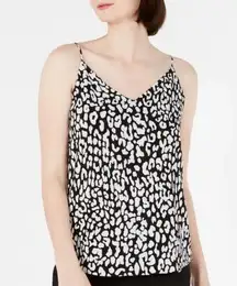 Calvin Klein Black & White Leopard Print Cami Tank Top M