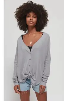 Out From Under Waffle Knit Button Down Oversized Sweater Size XS