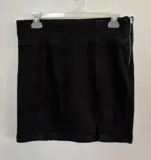 SO Mini Skirt Black Denim Size 13/31W Side Zip Detail Women's‎