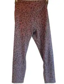 Zobha Activewear Yoga Brown Leopard Print Stretchy Athletic Cropped Pants Size S