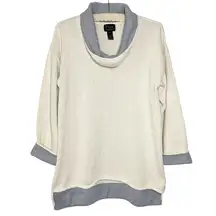 Anthropologie x Pure Hand Knit M/L Sweater High Low Cowl Neck Jersey Trim‎