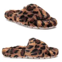 nwob // j/slides lovlie leopard faux fur slides