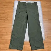 Nike  Vintage Cargo Pants Womens Medium Green Mesh Lined Nylon Y2k Utility