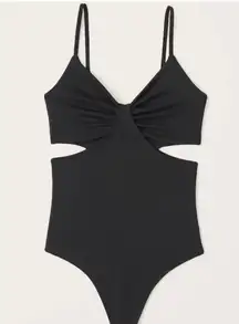 Abercrombie & Fitch Black Cut Out Bodysuit 