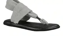 Sanuk Yoga Sling 2‎ Sandal Gray Lightweight Stretch Knit Women Size 6