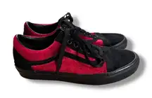 Vans Old Skool Velvet Black Red Parisian Night Sneakers Women's 11 / Men's 9.5