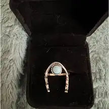 Women’s Stainless Steel Silver Faux Turquoise Ring Size 7