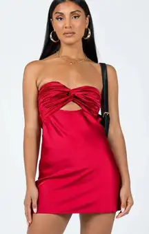 Princess Polly Mini Dress Red Satin