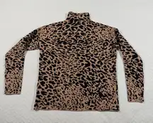 Tahari Women's Leopard Print Turtleneck Sweater Size XSmall Fall Trendy