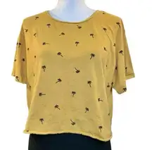 WOMEN’S 𝅺French Pastry golden yellow pineapple cropped t shirt