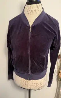 Juicy Couture Black Label Los Angeles Velour‎ Track Jacket Bomber Small S
