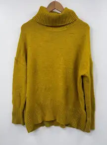 William Rast Mustard Yellow Oversized Turtleneck Sweater Women Size M