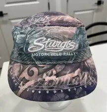 Sturgis Motorcycle Rally Womens Army Cap Bling Rhinestones Tattoo Print