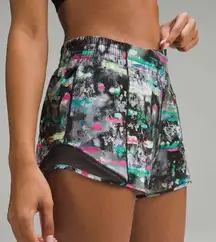 Lululemon Hotty Hot Shorts 4" Lined PADM Size 0 NWT LW7COMT Paint Drift Multi