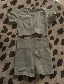 Grey Bo+Tee Two-Piece Lounge Set