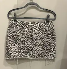 Pistola Cheetah Print Denim Mini Skirt