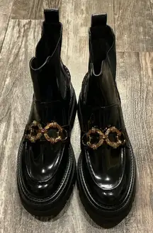 Circus NY  Black Boots with Gold Detail Size 9.5