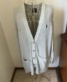 Abercrombie gray v neck cardigan with pockets size XL