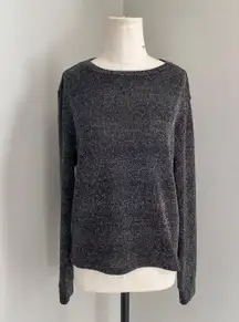 Divided Silver Tinsel Knit Dark Grey Sweater