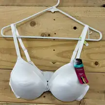 Maidenform T-shirt Bra Full Coverage 36B White Underwire Convertible Straps