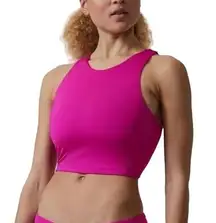 Athleta  Conscious Crop Top Racerback Built In Bra Lightweight Magenta Pink Small