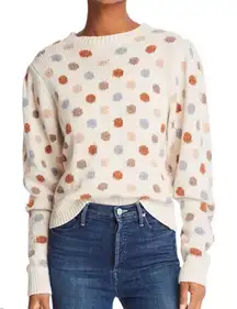 La Vie Rebecca Taylor Cream Jacquard Dot Sweater Small