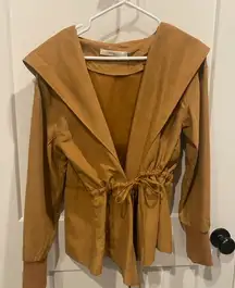 Andree by Unit Tan Jacket Microfiber feel. Attached hood. Size: L