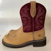 Ariat Burgundy and Cream Western Boots like new