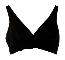 Auden lightly lined plunge bralette black bra nylon women's size L adjustable