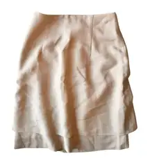 Giorgio Armani Beige Wool Blend Layered Skirt, IT 38/US 4