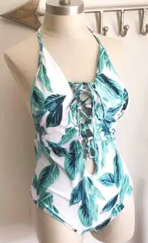 Palm Print One Piece 