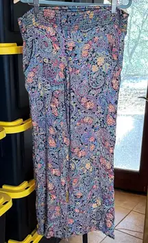 Billabong Multicolor Floral Paisley Cover Up Beach Pants Size Medium Oversized