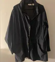 Nordstrom Black Rain Coat W/ packable hood