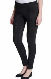 Andrew Marc Womens Black Skinny Faux Suede Pintuck Pants Size Small