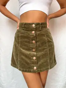 Green Corduroy Skirt