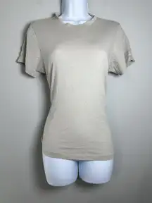 Set Active Women's‎ Ivory Classic Cotton Daily Boyfriend Crewneck Tee EUC Size S