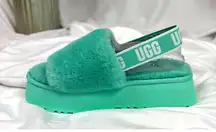 Ugg Disco Slide Platform Back Strap Boho Retro Mint Green 8