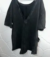 FP Movement by Free People Charcoal V-Neck Bodysuit