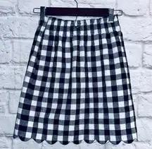 J Crew Checkered Scalloped Skirt