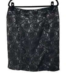 Relativity Jet Black Finishing Touch Lace Pencil Straight Skirt Sz 12 Womens‎