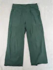 Pact Wide Leg Oversized Cropped Sweatpants Green Size Small Minimal Basics