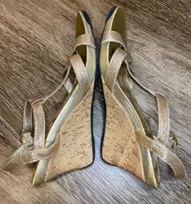 Gold Wedge Sandals 8.5