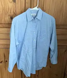 ANN TAYLOR Blue Button Down Shirt Size Medium