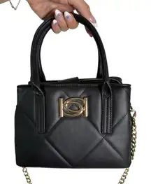 Bebe Bag Y2K‎ Quilted Faux Leather Mini Satchel Handbag Purse Small