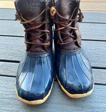 Sperry Duck Boots in Brown and Navy