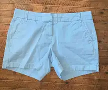J Crew pale blue size 6 flat front vacationcore 6 chino shorts