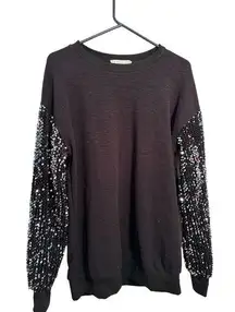 Suzanne Betro sweatshirt with sequin arms