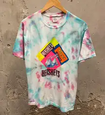 Vintage 1991 Hersheys Chocolate Kisses Reese’s Tie Dye Single Stitch T-Shirt XL