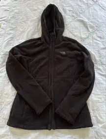 The North Face black fleece zip up jacket