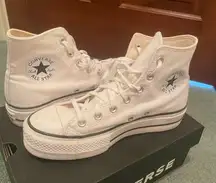 White Platform Converse High-Top